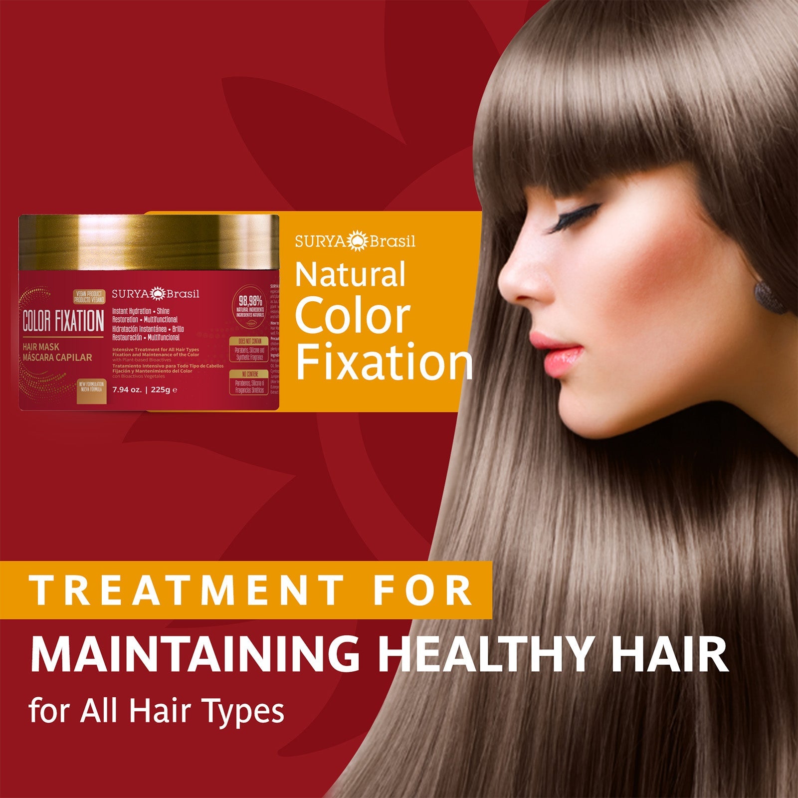 NEW Color Fixation Restorative Hair Mask Surya Brasil 7.94oz