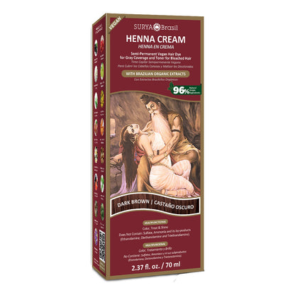 Henna Cream Dark Brown Surya Brasil 2.37oz
