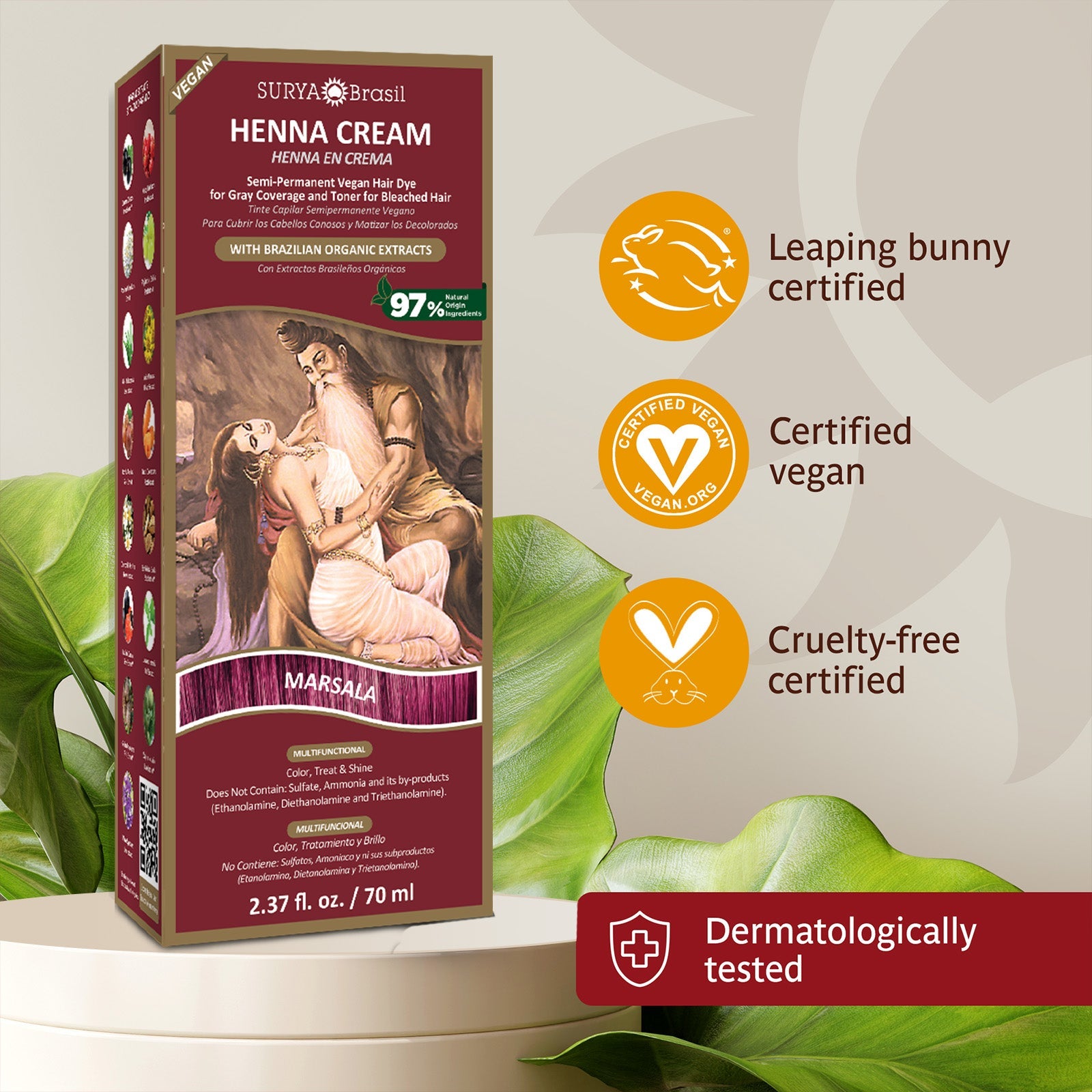 Henna Cream Marsala Surya Brasil 2.37oz