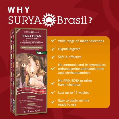 Henna Cream Reddish Dark Blonde Surya Brasil 2.37oz